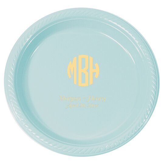 Rounded Monogram with Text Plastic Plates